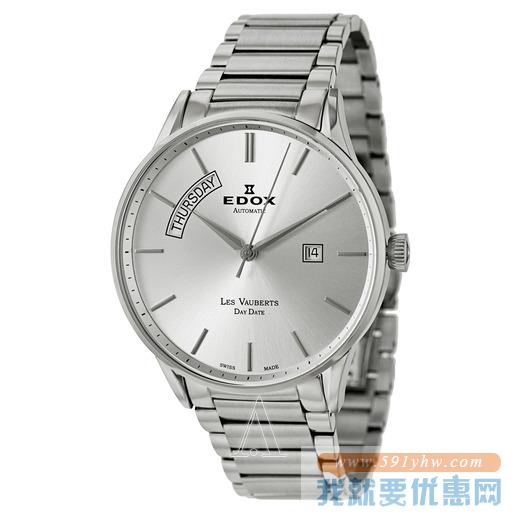 依度（Edox） 83011-3B-AIN 男士机械腕表 动力储备42小时