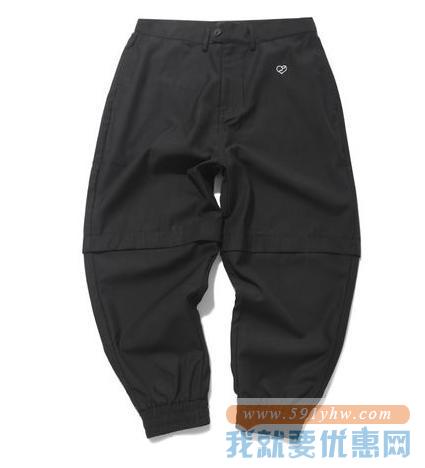 潮流单品！HEVRT BREVKER 拼接吊裆休闲长裤