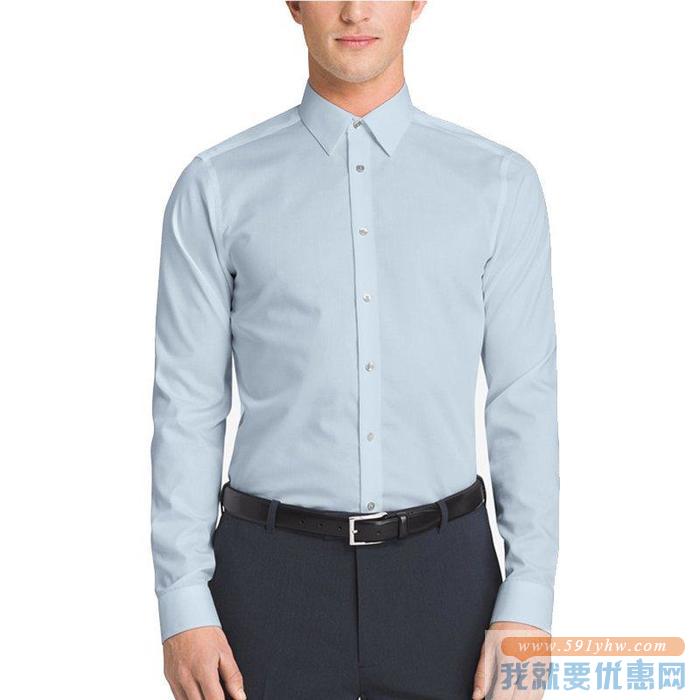 职场必备！Calvin Klein卡文克莱 男士修身版免烫长袖衬衫