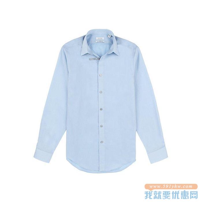 职场必备！Calvin Klein卡文克莱 男士修身版免烫长袖衬衫
