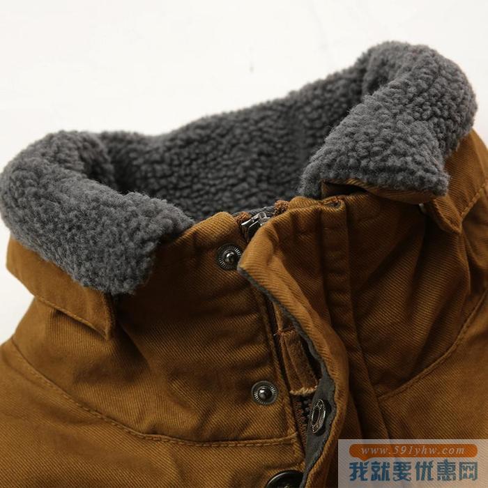 精致美观！IZOD棉服立领摇粒绒保暖棉衣