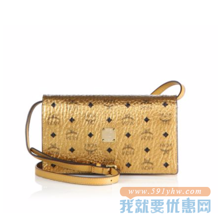 MCM 金色长款钱包（带肩带）--新的一年入一个发财包