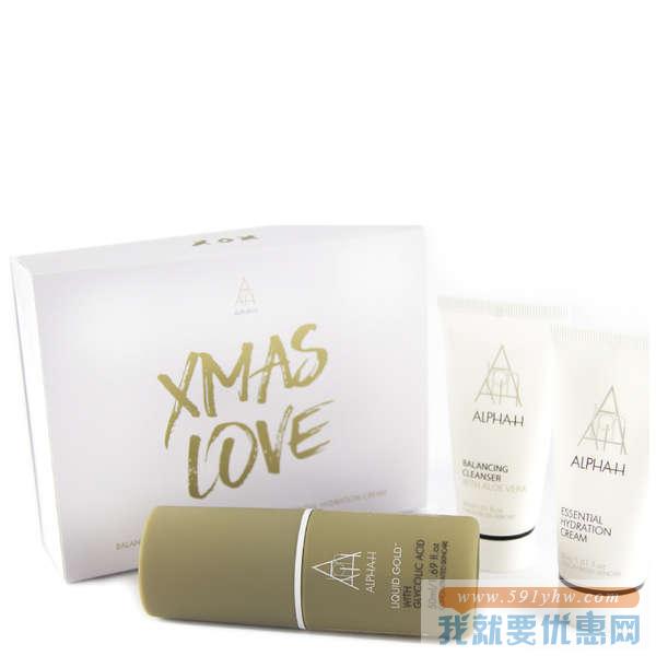 ALPHA-H 明星三件套装 液体黄金精华水(50ml)+夜间舒缓修复霜(30ml)+平衡洁面乳(30ml)