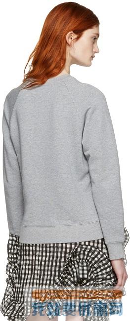 MSGM 灰色品牌Logo印花卫衣