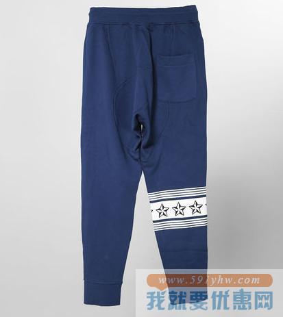 束脚休闲！EBLIS 男款图案印花休闲裤