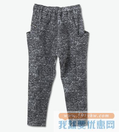 个性休闲！D-mop拉链雪花针织长裤