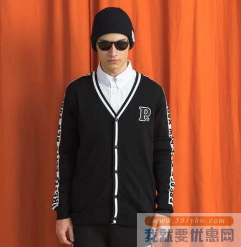 潮流休闲！Preppy Elite 字母针织开衫