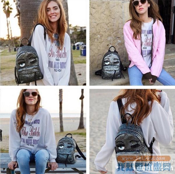 CHIARA FERRAGNI 眨眼睛Bling Bling背包