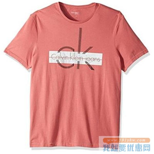 纯棉透气！Calvin Klein Jeans Logo男T恤 $14.30（到手约￥143）