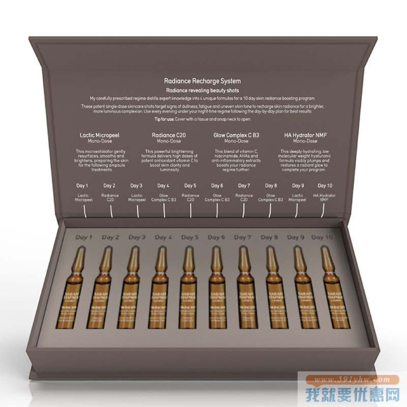 Sarah Chapman10天密集修护安瓶精华1ml*10 6折 直邮中国 GBP￥87(￥818)