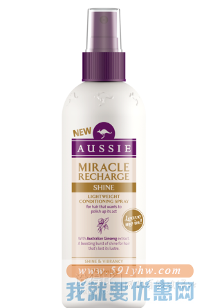 折合32.05元 Aussie袋鼠 奇迹丰盈亮泽免洗护发素喷雾250ml