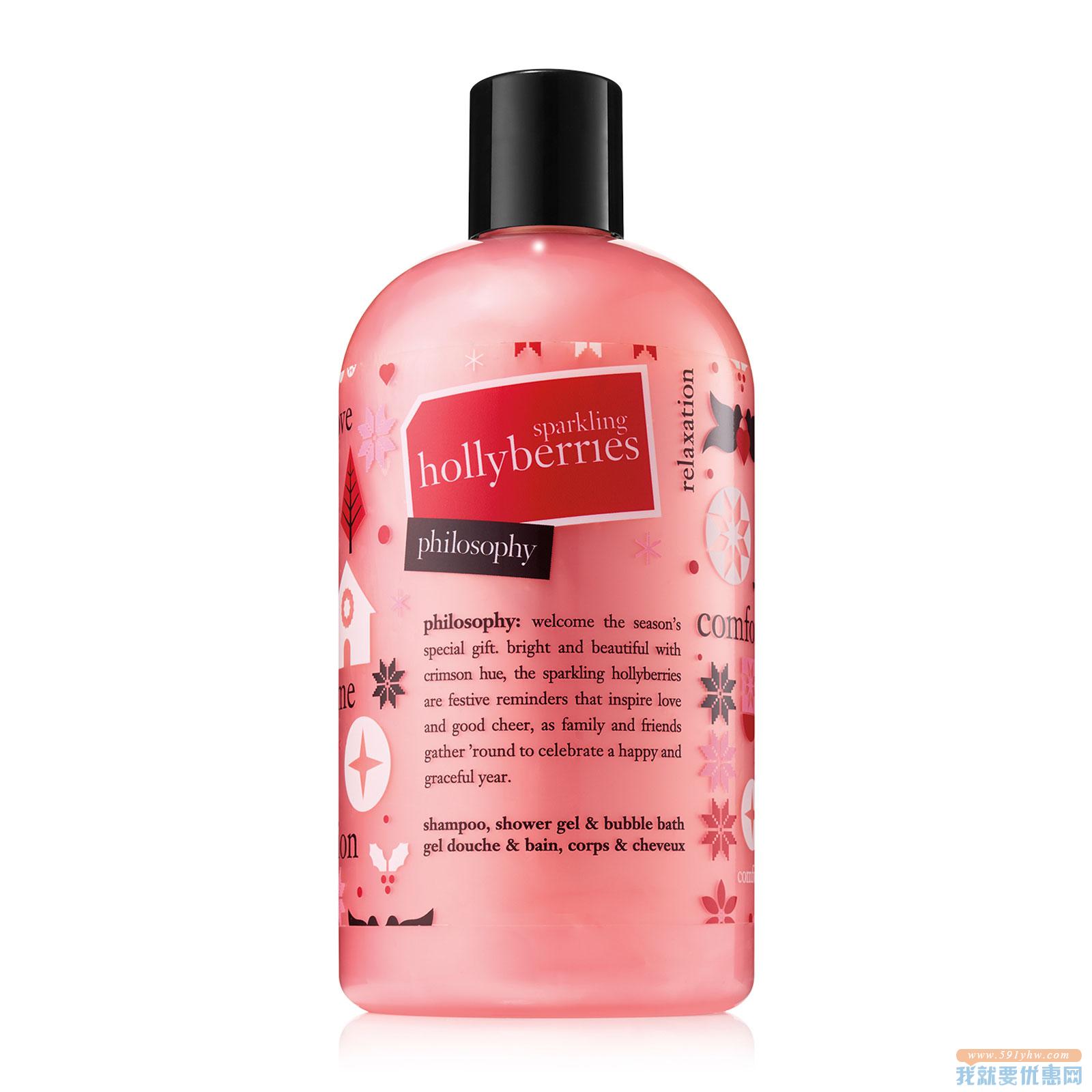 Philisophy 自然哲理 冬青浆果洗发泡泡沐浴啫喱 480ml 圣诞限量款 7.8折 直邮中国 GBP￥11.7(￥110)