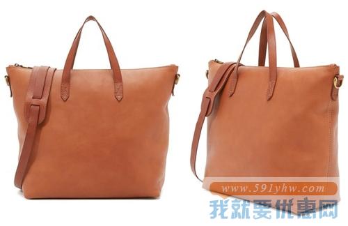 Madewell全线75折，女士真皮带拉链托特包 7.5折 直邮中国 USD$141(￥874)