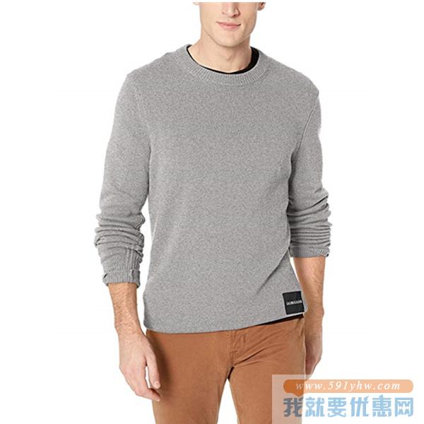 Calvin Klein Crewneck Logo 男士羊毛混纺毛衣 $26.93（到手约￥276）