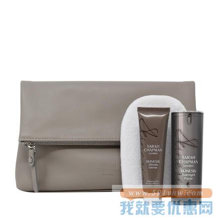 Sarah Chapman 提亮光泽四件套装 （焕肤油15ml 洁面乳30ml 洁肤手套 化妆包） 6.5折 直邮中国 GBP￥38.35(￥360)