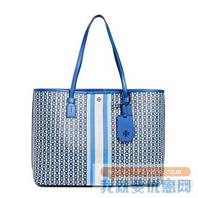 Tory Burch Gemini Link 蓝色帆布手袋