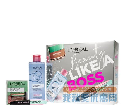 折合127.3元 L'Oréal Paris 欧莱雅 Beauty Like A Boss三件套装（中干性肌肤卸妆水400ml+面膜50ml+睫毛膏9.1ml）