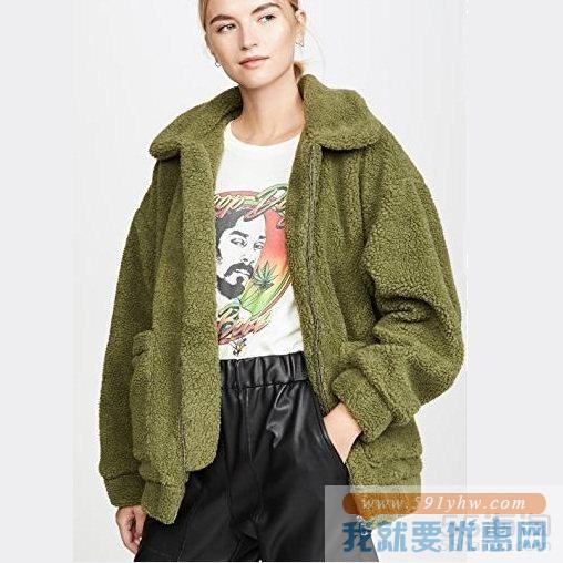 清仓特价~I.AM.GIA Pixie 绿色毛绒外套