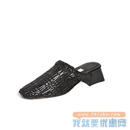 Miista Araxie 黑色编织皮革穆勒鞋