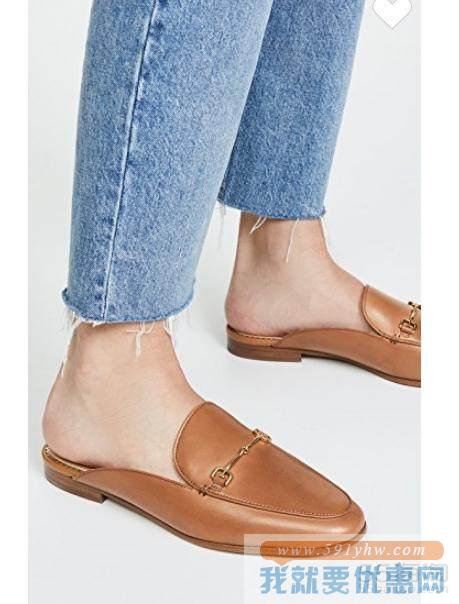 Sam Edelman Linnie 棕色真皮穆勒鞋