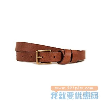 Madewell 经典棕色真皮细腰带