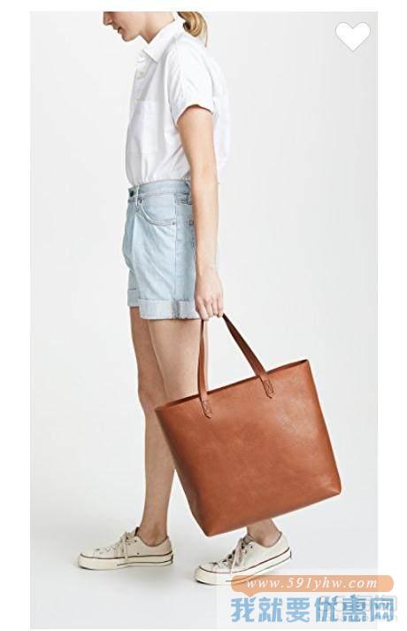 Madewell Zipper Transport 棕色手袋