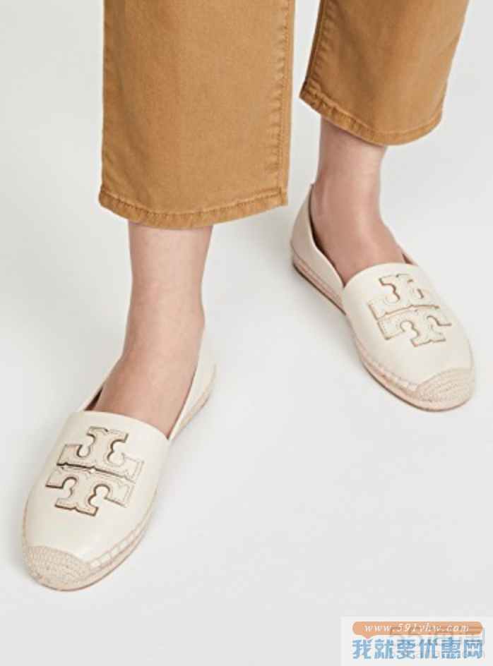 Tory Burch Ines 编织底坡跟绑带凉鞋