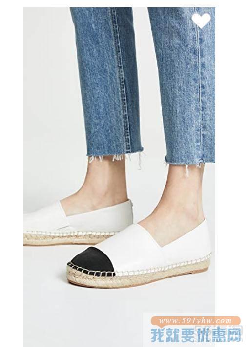 Sam Edelman Krissy Espadrilles 黑白拼色草底鞋