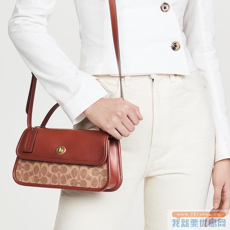 直减75折！Coach 1941 旋扣手包斜挎包 $296.25美金免费直邮中国  烧包网，约合2096元人民币