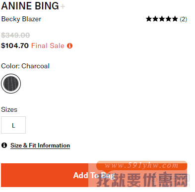 ANINE BING 条纹西服外套