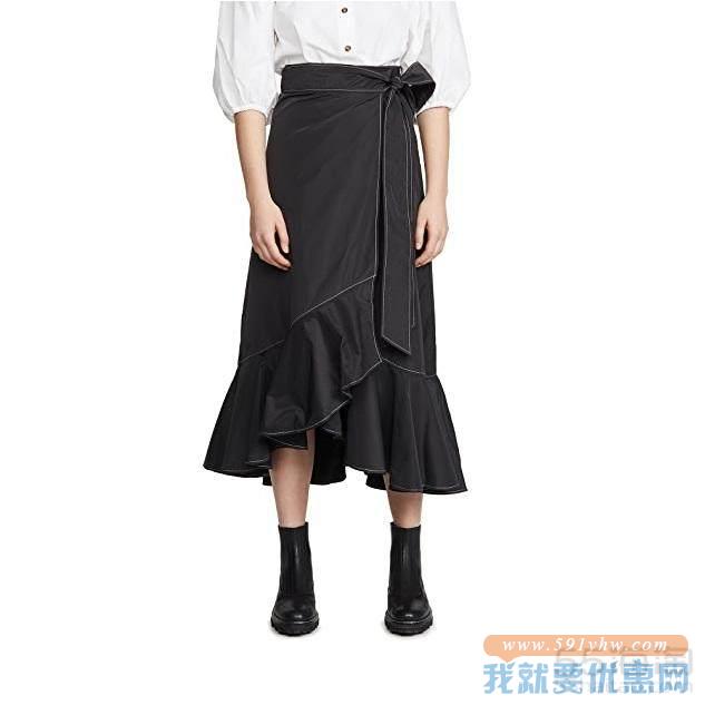 GANNI 再生面料厚实聚酯纤维半身裙