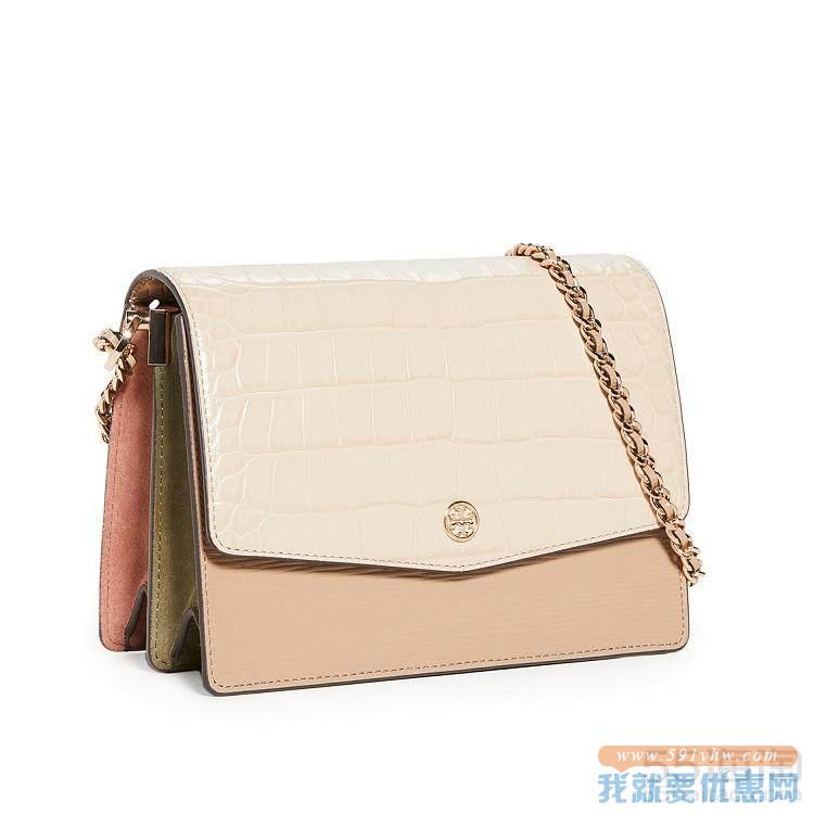 Tory Burch Robinson 压花撞色单肩包
