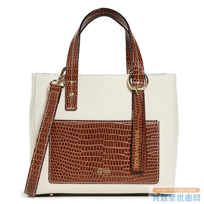 US$208.60美金包直邮！Frances Valentine 帆布皮革拼色 Chloe包（小号） 烧包网7折，约合1480元