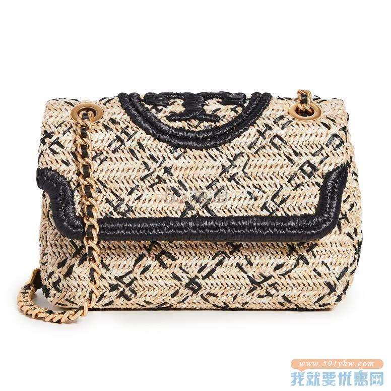 Tory Burch Fleming 柔软草编单肩包