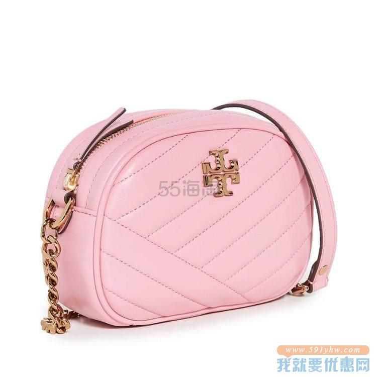 Tory Burch Kira V 形粉色斜挎包