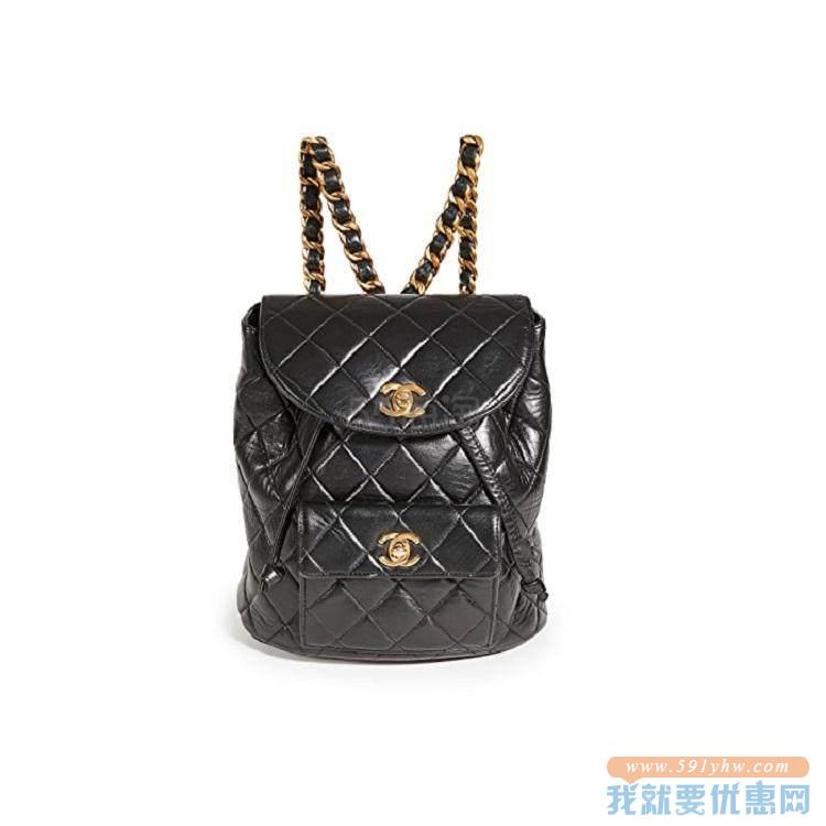 【仅1件】Chanel 香奈儿 黑色小绵羊皮经典双肩包