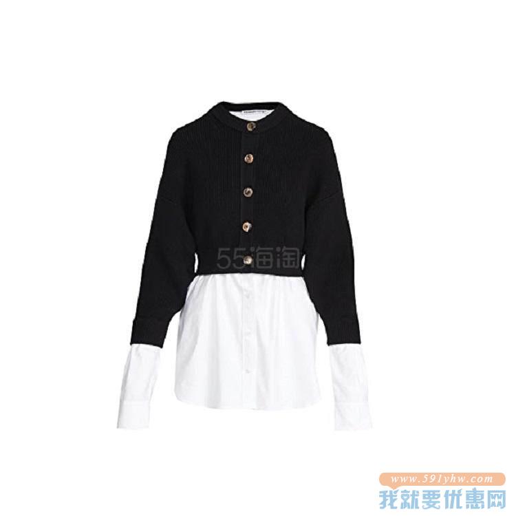 【8折】alexanderwang.t Bilayer 圆领牛津布开襟衫