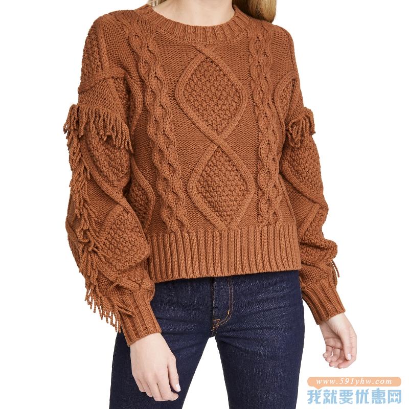 $79.10美金直邮中国【黑五】Line Dot Jasper 流苏毛衣  凑单用码可8折，最低$63.28（约合416.10元）