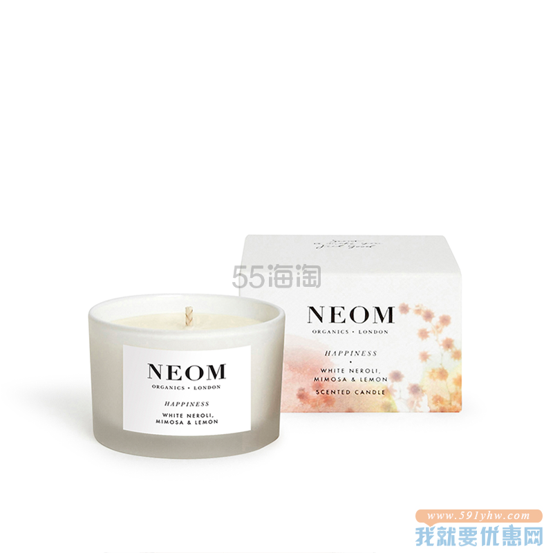 【7.5折+含税】Neom 幸福愉悦橙花含羞草香氛蜡烛 旅行装 75g ￡12（约105元）